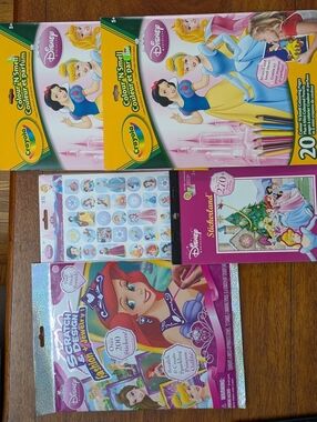Disney Princess Sticker & Activity Pack - Pink, Yellow, Blue